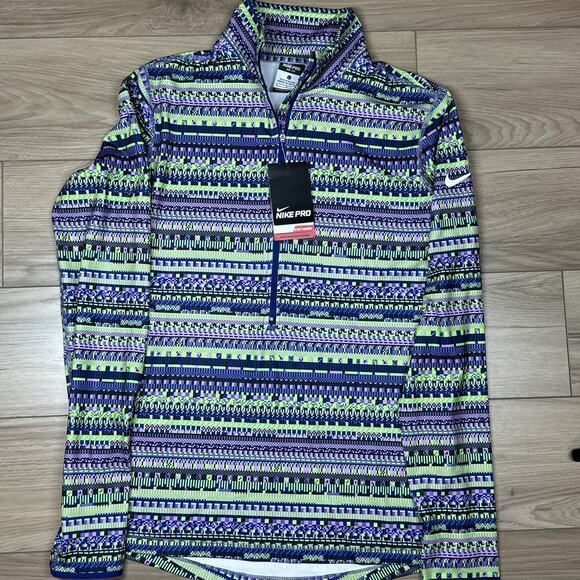 Nike Pro woman size L Competition Baselayer Stay Warm Half Zip Pullover - Picture 1 of 6